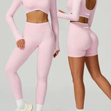 Formline Long Sleeve Crop - Baby Pink