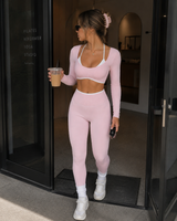 Formline Long Sleeve Crop - Baby Pink