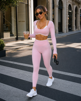 Formline Long Sleeve Crop - Baby Pink