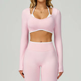 Formline Long Sleeve Crop - Baby Pink