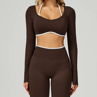 Formline Long Sleeve Crop - Brown