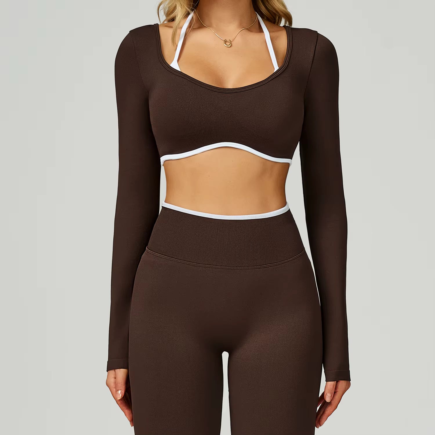 Formline Long Sleeve Crop - Brown