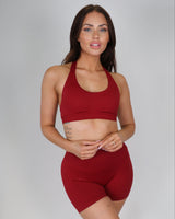 red / chilli crop and scrunch shorts