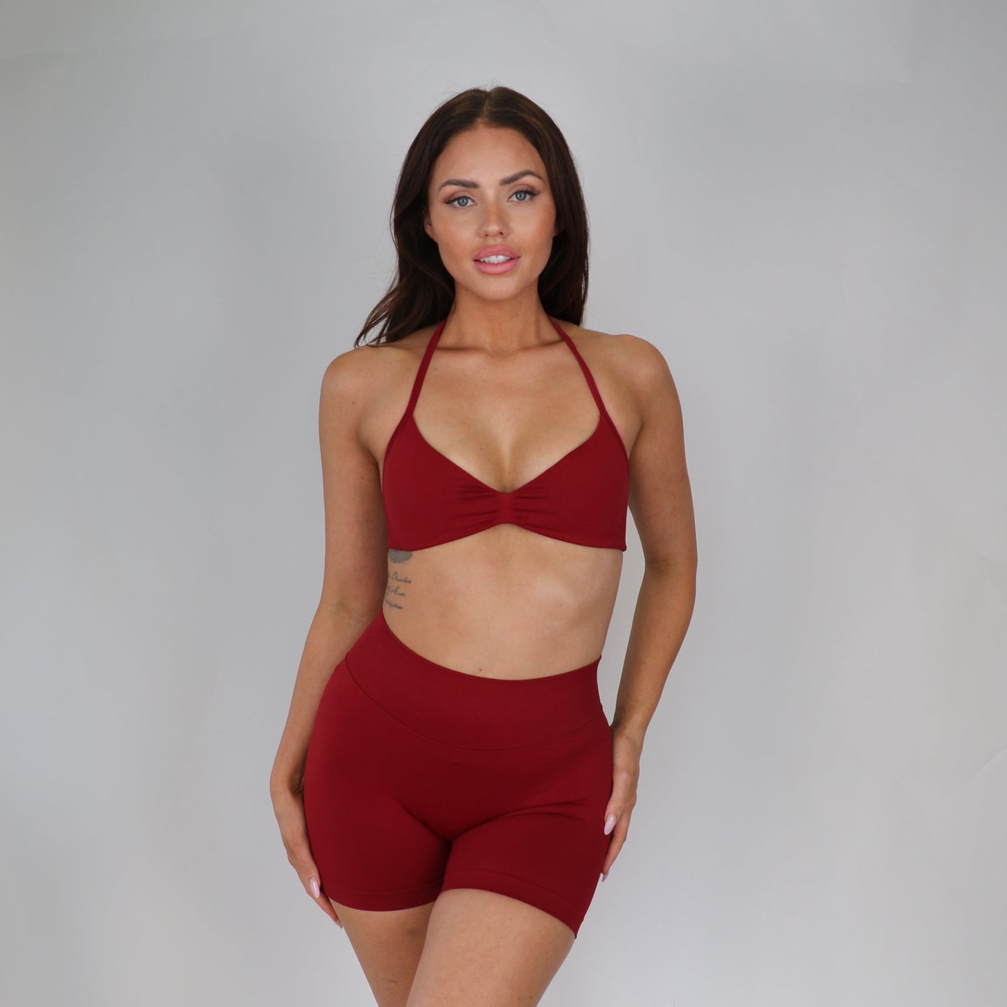 red / chilli crop and scrunch shorts