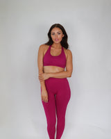berry / pink crop and scrunch leggings