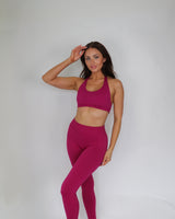 berry / pink crop and scrunch leggings